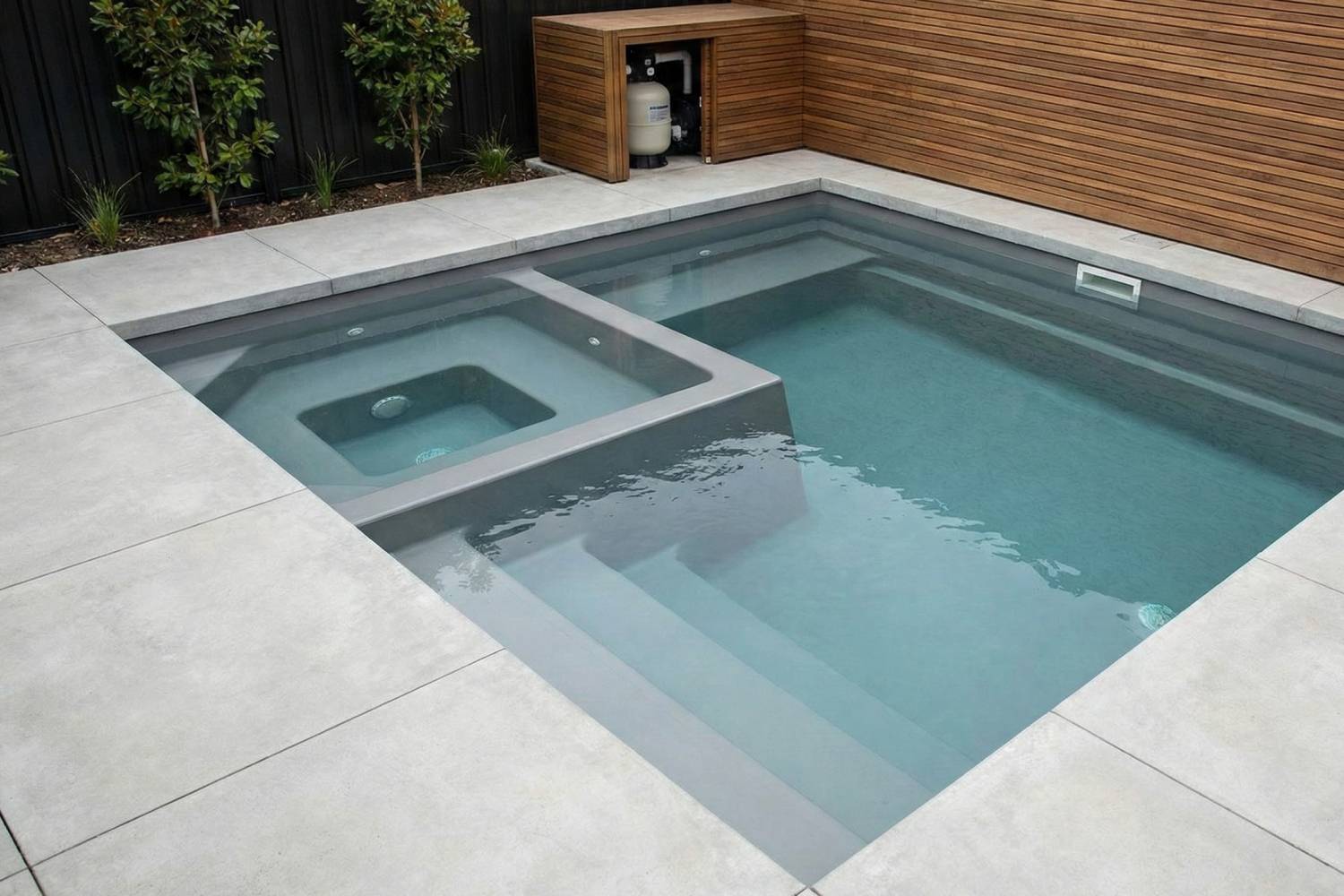 petit bassin avec coque