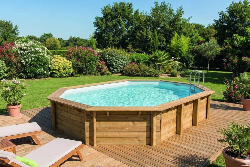 piscine hors sol bois jardin