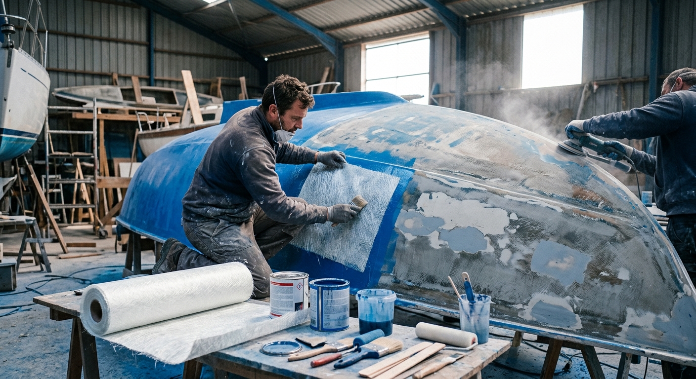 Les étapes de rénovation d'une coque en polyester dans les règles de l'art